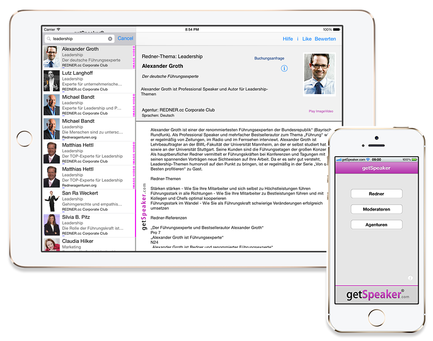 Redner Gesundheit iPhone- und iPad-App getSpeaker®